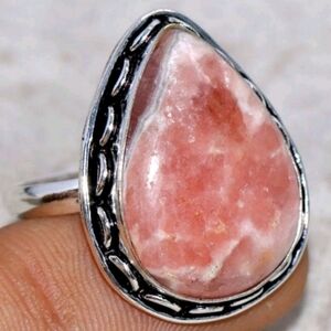 Rhodochrosite Gemstone 925 Sterling Silver Handmade Ring
